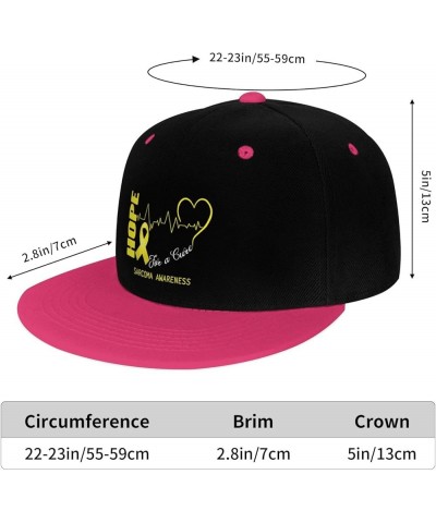 Hope for A Cure Sarcoma Awareness Snapback Hat for Men Women Baseball Cap Trucker Flat Bill Hats Dad Caps Pink $12.12 Basebal...