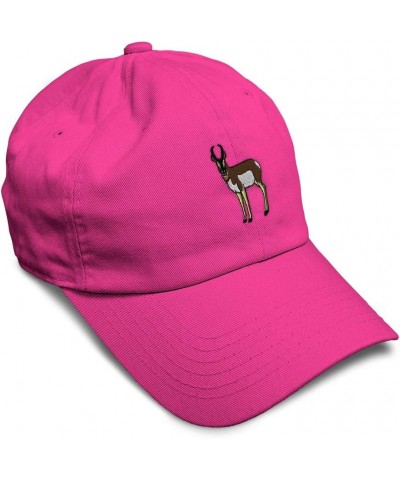 Soft Baseball Cap Pronghorn Embroidery Wild Animals Pronghorn Embroidery Cotton Dad Hats for Men & Women Hot Pink Design Only...