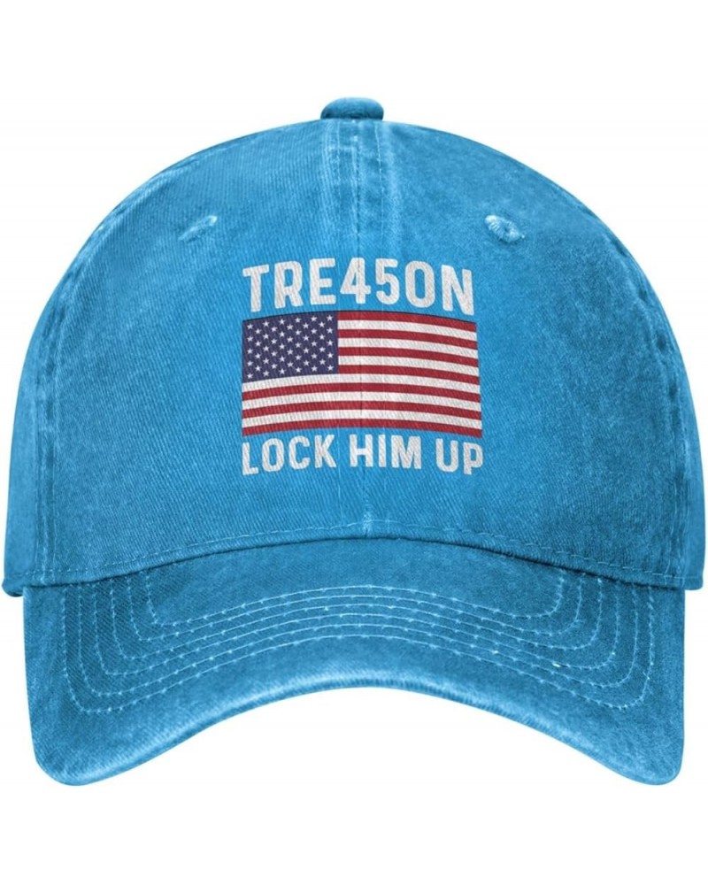 Tre45on Anti Trump Lock Him Up Cap for Men Dad Hats Funny Hat Blue $8.99 Baseball Caps