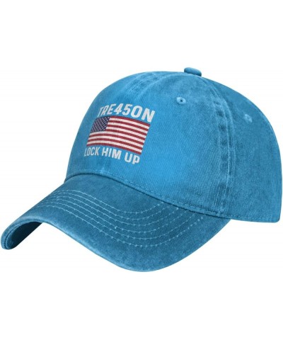 Tre45on Anti Trump Lock Him Up Cap for Men Dad Hats Funny Hat Blue $8.99 Baseball Caps