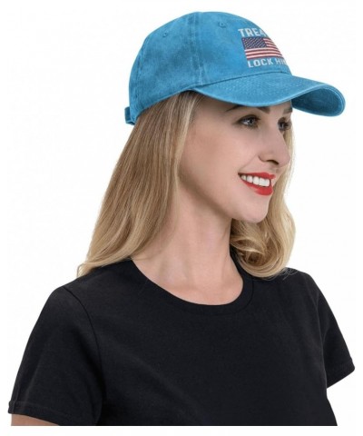 Tre45on Anti Trump Lock Him Up Cap for Men Dad Hats Funny Hat Blue $8.99 Baseball Caps