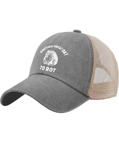 Another Great Day to Rot Hat for Men Baseball Cap Classic Washed Workout Hats Cotton Gray02 $11.98 Baseball Caps