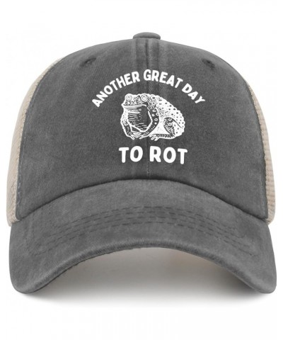 Another Great Day to Rot Hat for Men Baseball Cap Classic Washed Workout Hats Cotton Gray02 $11.98 Baseball Caps