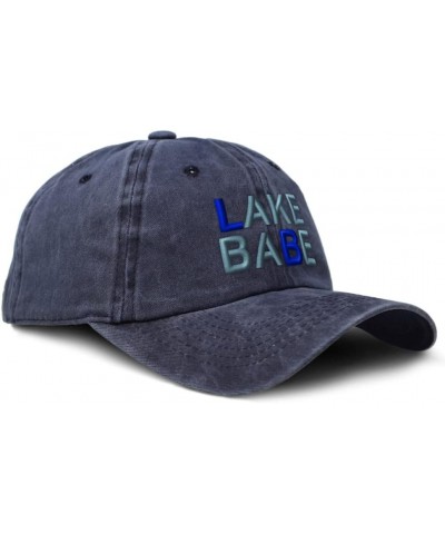 Custom Soft Washed Baseball Cap Lake Babe Funny Cotton Dad Hats for Men & Women Navy Design Only $17.39 Baseball Caps