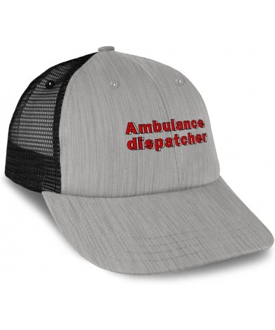 Custom Custom Trucker Hat Baseball Cap Ambulance Dispatcher Ambulance Emergency Dad Hats for Men & Women Heather Gray Black D...