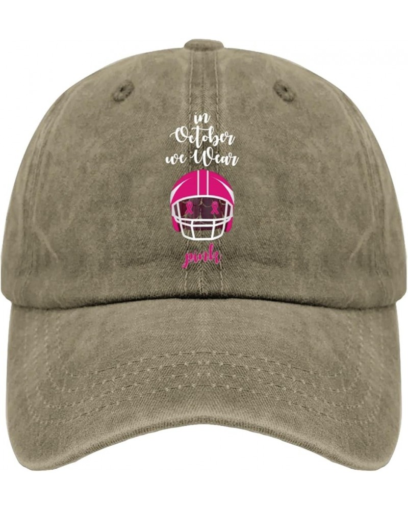 in October we wear Pink Hats Womens Summer hat Pigment Black Custom hat Gifts for Her Baseball Caps Pigment Khaki $11.39 Sun ...