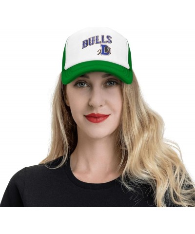 Durham Bulls Logo Trucker Hats for Both Men and Women - Mesh Baseball Snapback Hats Green $10.08 Baseball Caps