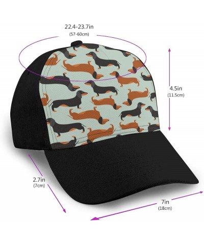 Baseball Cap Adjustable Anti UV Sun Hat Washed Cotton Outdoor Dad Hat for Men Women Black and Brown Dachshund Baseball Cap $1...