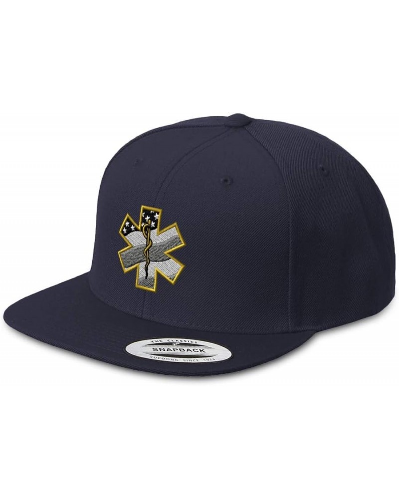 Custom Snapback Hats for Men & Women Paramedic EMT Embroidery Acrylic Navy Design Only $14.00 Baseball Caps