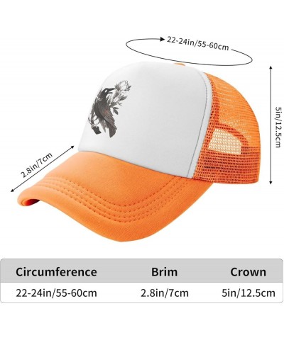 Raven Night Goth Dark Baseball Hats for Men Women Adjustable Trucker Hat Orange $11.52 Baseball Caps