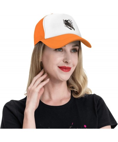 Raven Night Goth Dark Baseball Hats for Men Women Adjustable Trucker Hat Orange $11.52 Baseball Caps