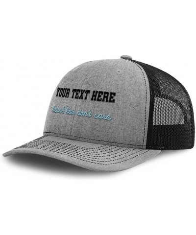 Custom Richardson Trucker Hat Beach Hair Don't Care Polyester Baseball Cap Heather Grey Black Personalized Text Here $19.94 B...