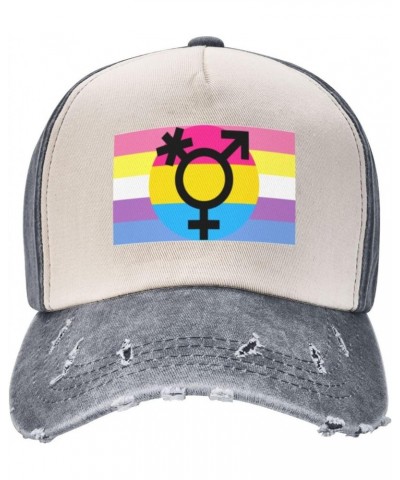 Bigender Trans Pansexual Pride Flag Upgrade Your Style with Funny Adjustable Cotton Baseball Caps for Men and Women Gray $19....