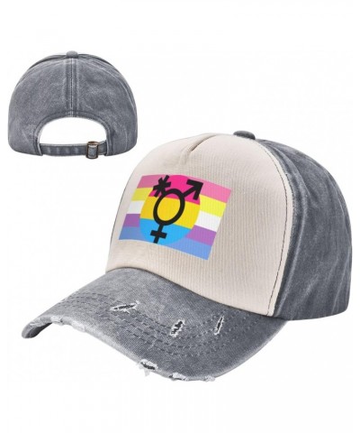 Bigender Trans Pansexual Pride Flag Upgrade Your Style with Funny Adjustable Cotton Baseball Caps for Men and Women Gray $19....