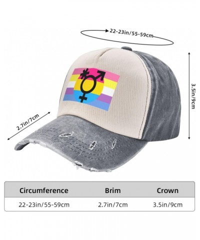 Bigender Trans Pansexual Pride Flag Upgrade Your Style with Funny Adjustable Cotton Baseball Caps for Men and Women Gray $19....