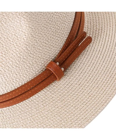 Straw Hat for Women Men Panama Hat Wide Brim Sun Hat Men Classic Fedora Beach Hat Belt Light Pink 1 $17.44 Fedoras