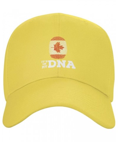 Canada It's in My DNA Baseball Cap for Men Women Dad Hat Classic Adjustable Golf Hats Yellow $10.28 Baseball Caps