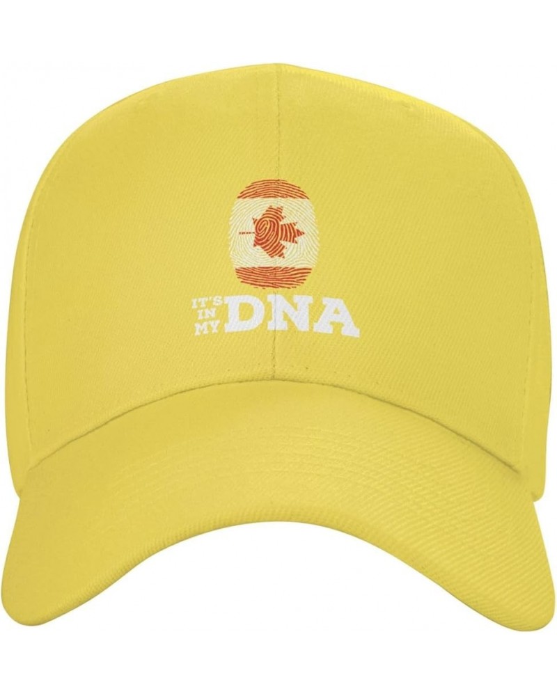 Canada It's in My DNA Baseball Cap for Men Women Dad Hat Classic Adjustable Golf Hats Yellow $10.28 Baseball Caps