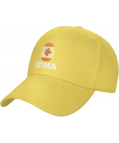 Canada It's in My DNA Baseball Cap for Men Women Dad Hat Classic Adjustable Golf Hats Yellow $10.28 Baseball Caps