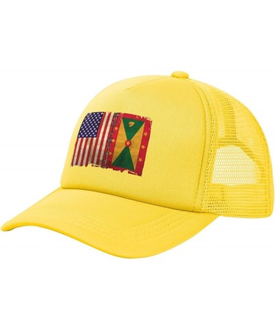 Dad Hat Mesh Baseball Cap Adjustable Trucker Hat Unisex Yellow $9.62 Baseball Caps