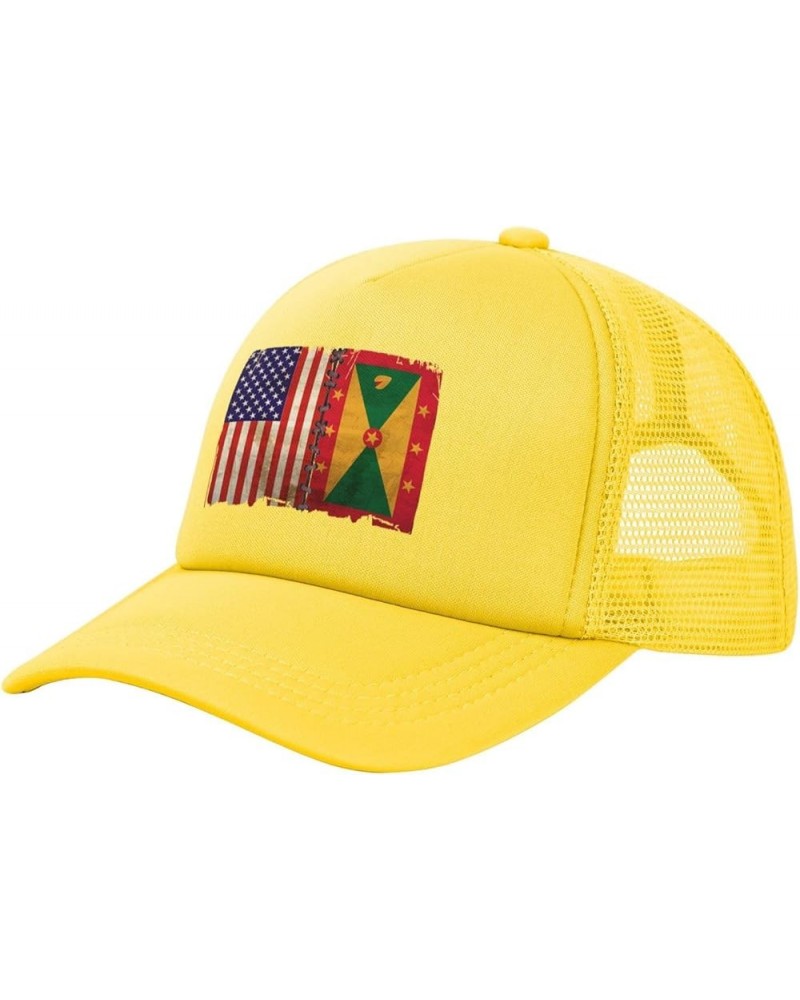 Dad Hat Mesh Baseball Cap Adjustable Trucker Hat Unisex Yellow $9.62 Baseball Caps