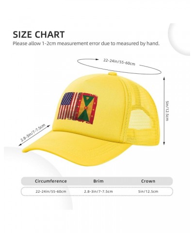 Dad Hat Mesh Baseball Cap Adjustable Trucker Hat Unisex Yellow $9.62 Baseball Caps