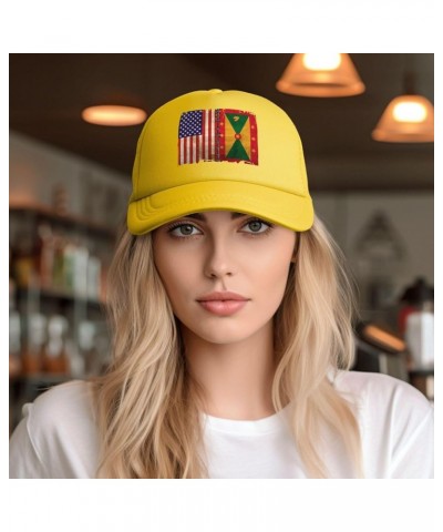 Dad Hat Mesh Baseball Cap Adjustable Trucker Hat Unisex Yellow $9.62 Baseball Caps