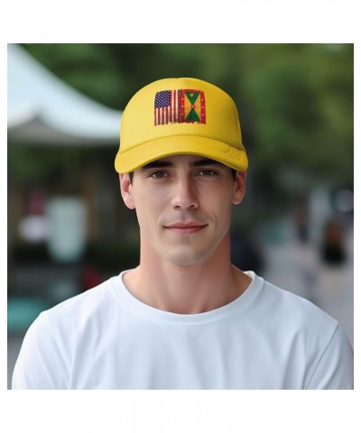 Dad Hat Mesh Baseball Cap Adjustable Trucker Hat Unisex Yellow $9.62 Baseball Caps