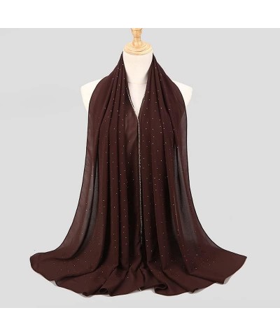 Women's Soft Chiffon Diamond Headscarf Spring Summer Long Shawl Muslim Hijab Stripe Scarf A $8.41 Scarves