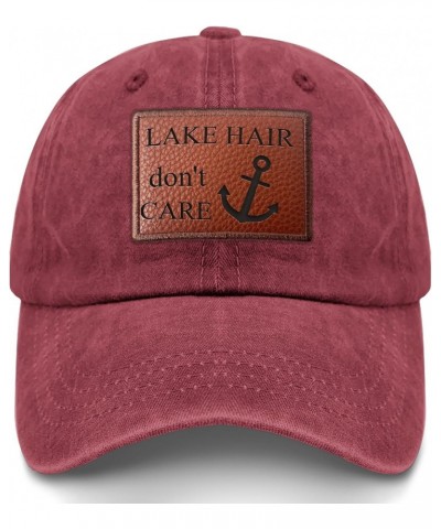 Lake Hair Don't Care Golf hat Trendy Cycling Hats Gifts for Son Who Like Engraved,Hiking Hat Suitable Deep Rose $15.49 Baseba...