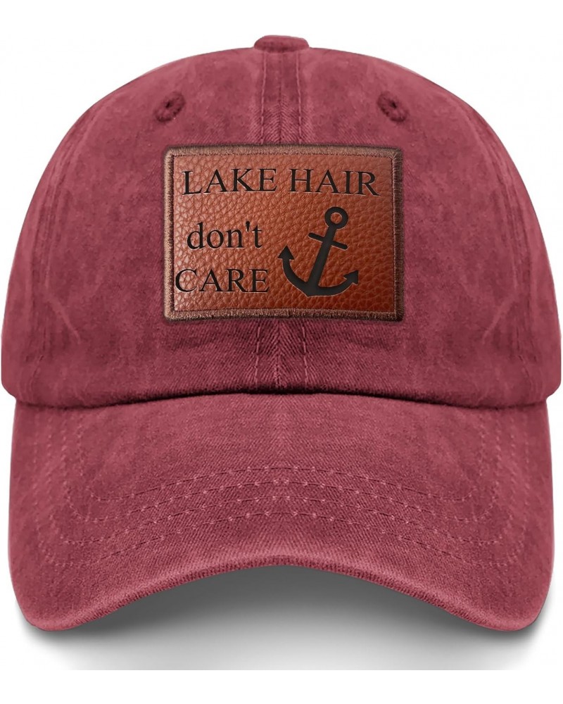 Lake Hair Don't Care Golf hat Trendy Cycling Hats Gifts for Son Who Like Engraved,Hiking Hat Suitable Deep Rose $15.49 Baseba...