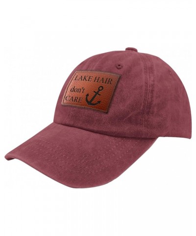 Lake Hair Don't Care Golf hat Trendy Cycling Hats Gifts for Son Who Like Engraved,Hiking Hat Suitable Deep Rose $15.49 Baseba...