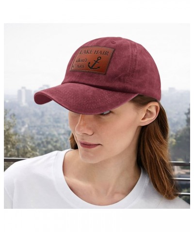 Lake Hair Don't Care Golf hat Trendy Cycling Hats Gifts for Son Who Like Engraved,Hiking Hat Suitable Deep Rose $15.49 Baseba...