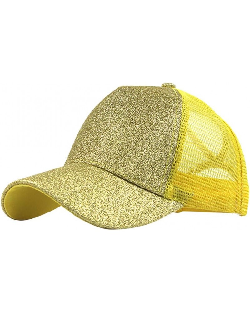 Baseball Cap for Women Trucker Dad Hat Adjustable Men Ponytail Hat Womens Cap Workout Hat Women's Hats Yellow $6.50 Baseball ...