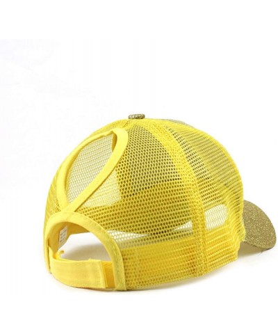 Baseball Cap for Women Trucker Dad Hat Adjustable Men Ponytail Hat Womens Cap Workout Hat Women's Hats Yellow $6.50 Baseball ...