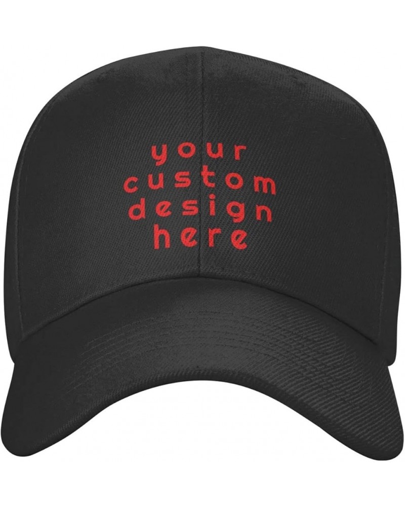 Custom Hats Add Your Text Logo Picture Design Your Personalized Hats Black $7.91 Baseball Caps