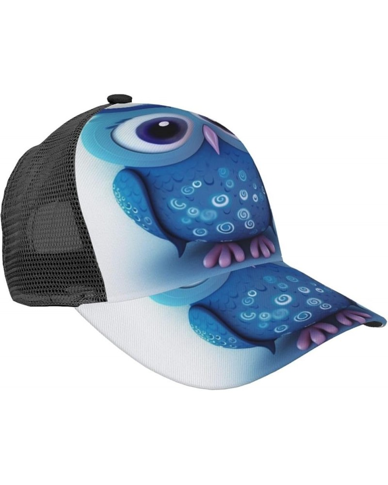 Christmas Trees Printed Baseball Cap - Breathable Mesh Adjustable Snap Back Closure Blue Owl(1) $11.87 Baseball Caps