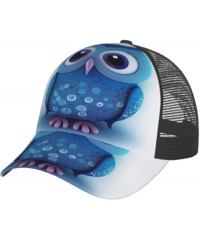 Christmas Trees Printed Baseball Cap - Breathable Mesh Adjustable Snap Back Closure Blue Owl(1) $11.87 Baseball Caps