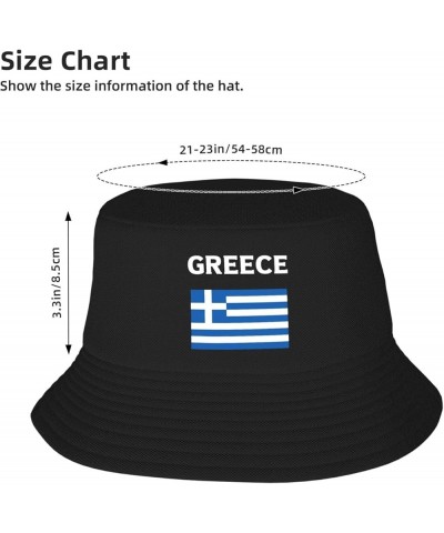 Wikjxiz Greek Flag of Greece Black Fisherman Cap Seasons Hat Mens/Womens Bucket Hats Outdoor Sports Travel Black $11.20 Bucke...