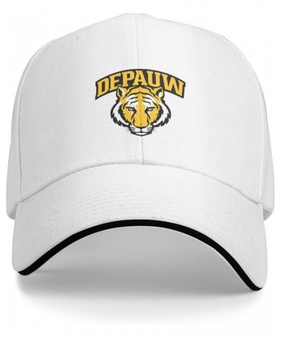 DePauw University Logo Sandwich Cap Unisex Classic Baseball Capunisex Adjustable Casquette Dad Hat White $9.10 Baseball Caps