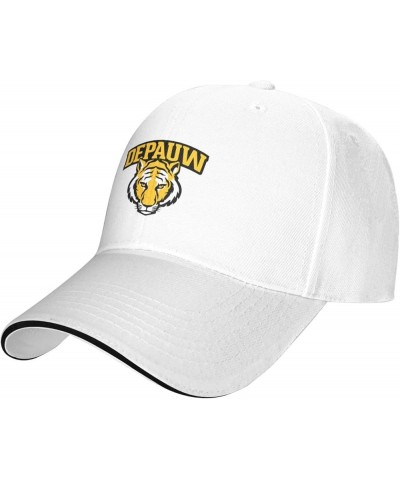 DePauw University Logo Sandwich Cap Unisex Classic Baseball Capunisex Adjustable Casquette Dad Hat White $9.10 Baseball Caps