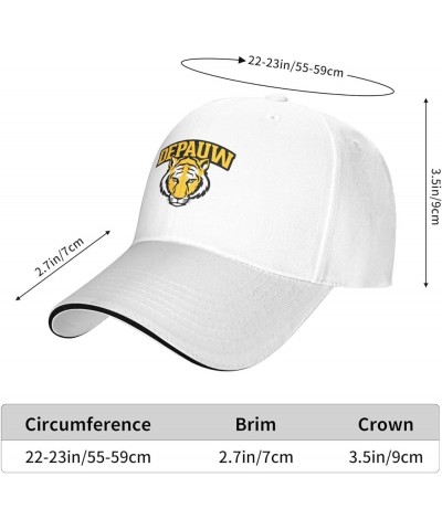 DePauw University Logo Sandwich Cap Unisex Classic Baseball Capunisex Adjustable Casquette Dad Hat White $9.10 Baseball Caps