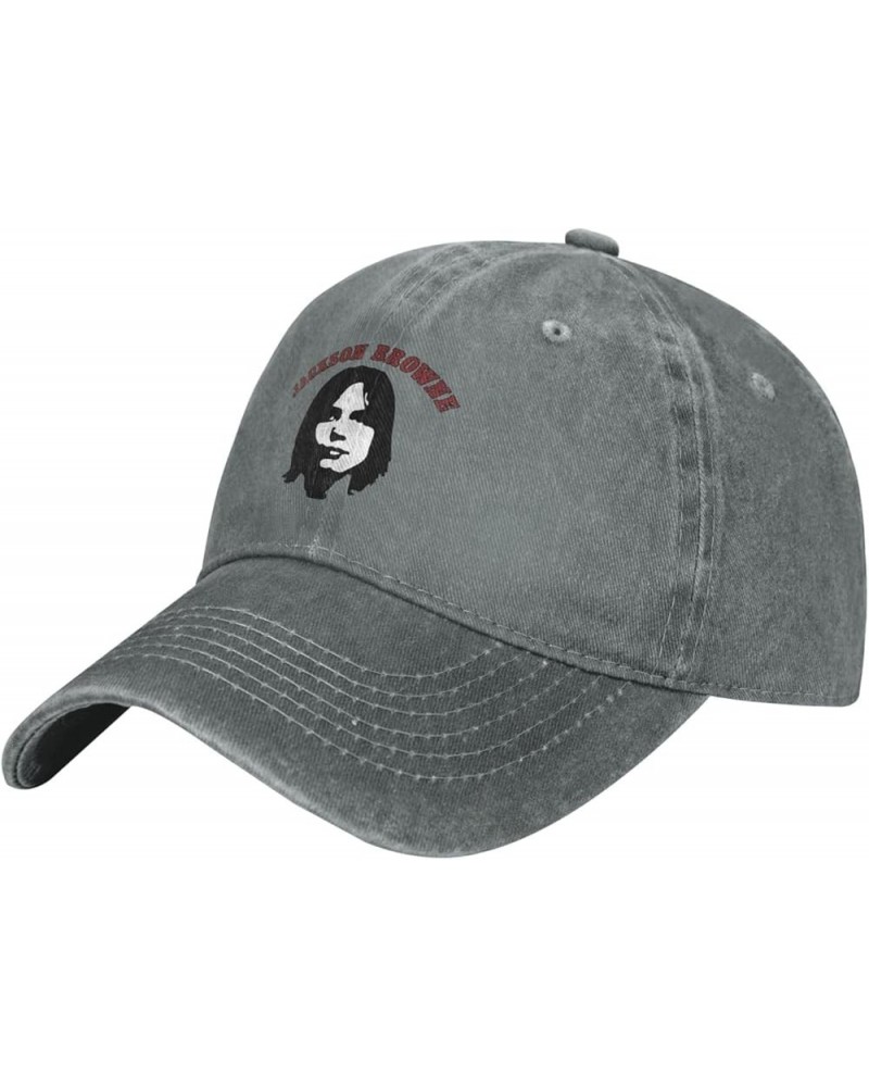 Jackson Music and Browne Baseball Cap Unisex Washed Denim Ball Hat Adjustable Vintage Plain Cap Black Gray $11.08 Baseball Caps