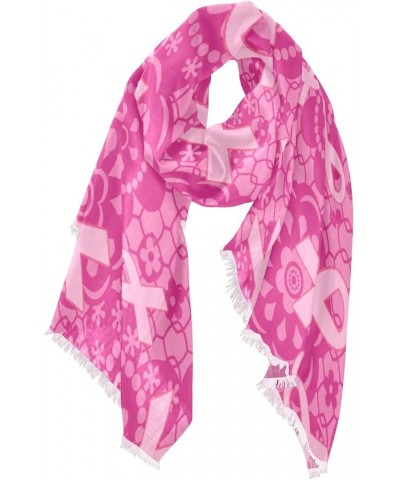 Women's Scarf Shawl Scarves Fall Winter Weather Scarves And Wraps Pink Ribbon - Breast Cancer Awareness $11.75 Scarves