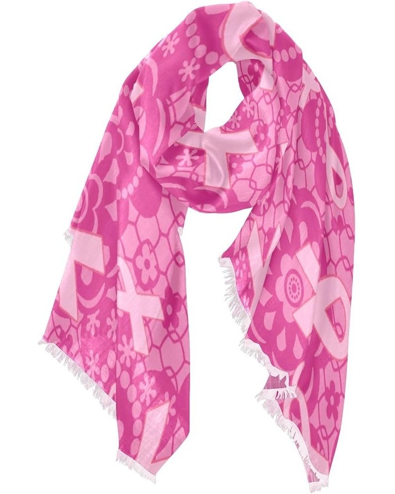 Women's Scarf Shawl Scarves Fall Winter Weather Scarves And Wraps Pink Ribbon - Breast Cancer Awareness $11.75 Scarves