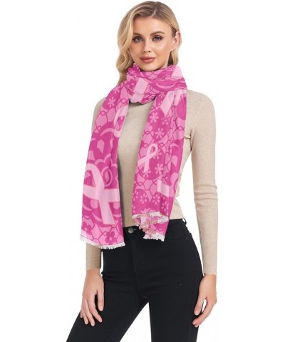 Women's Scarf Shawl Scarves Fall Winter Weather Scarves And Wraps Pink Ribbon - Breast Cancer Awareness $11.75 Scarves