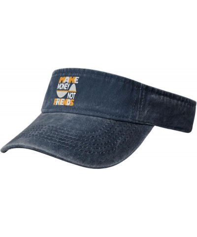 Make Money Not Friends Sun Visor Hats for Women Men Sun Hat Vintage Golf Hat Adjustable Baseball Cap Navy Blue $12.88 Visors