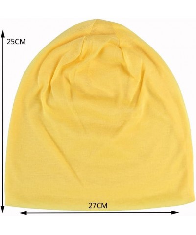 Stretch Turban Hats for Women Soft Pre Tied Bonnet Hair wrap African Knot Headwraps Pretied for Black Yellow $6.05 Skullies &...