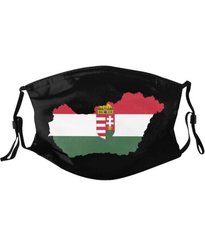 Hungary Flag Map Face Mask Washable Reusable Adults Breathable with 2 Filters Black $13.72 Balaclavas