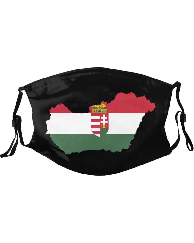 Hungary Flag Map Face Mask Washable Reusable Adults Breathable with 2 Filters Black $13.72 Balaclavas